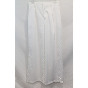 Aura Pants Super Wide Leg Womens size M White Lined Pleated High Rise